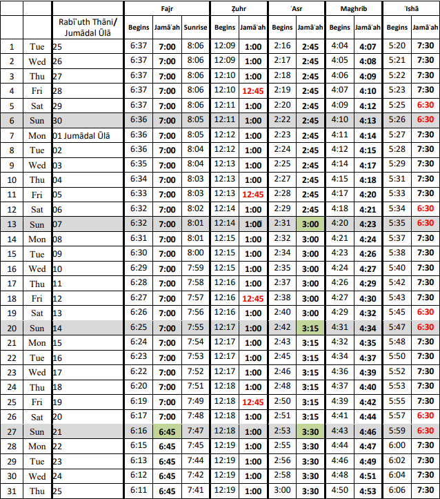 JJME.ORG | PRAYER TIMES